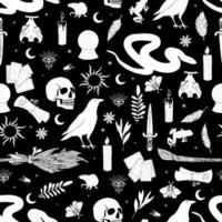 halloween vector seamless pattern witchcraft drawing