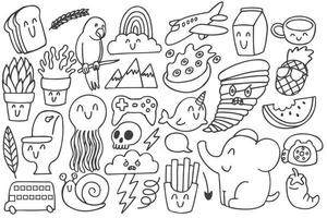 Set of various doodles art