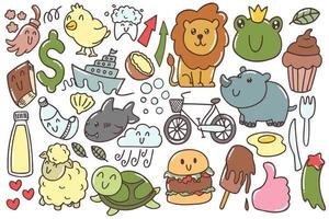 Set of various doodles art vector