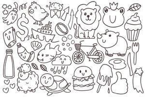 Set of various doodles art vector