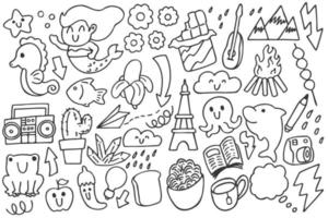 Set of various doodles art vector