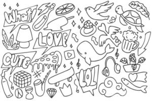 Set of various doodles art vector