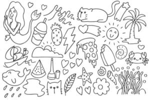 Set of various doodles art vector