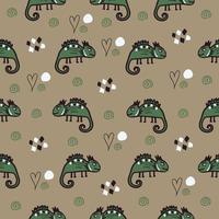 Lizard theme, seamless pattern vector