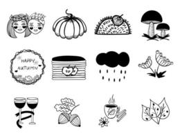 Fall time, vector icons