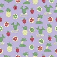Colorful plants, seamless pattern vector