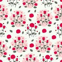 Red roses, seamless pattern vector