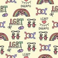 Seamless pattern, lgbt theme vector