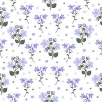 Blue flowers, seamless pattern vector