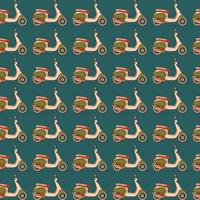 motor scooter repeating isolated motorcycles vector seamless pattern