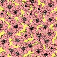vector seamless pattern flowers . Botanical illustration