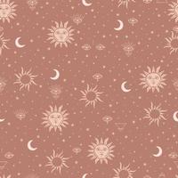 esoteric vector seamless pattern sun moon and stars