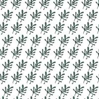 mistletoe branches botanical christmas vector seamless pattern