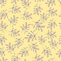mistletoe branches botanical christmas vector seamless pattern
