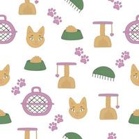 Cat theme, seamless pattern vector