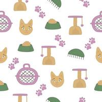 Cat theme, seamless pattern vector