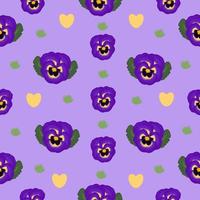 Violet pansy with leaves vector