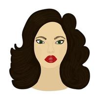 Brunette with green eyes vector