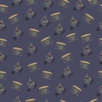 Pea and coffee, seamless pattern vector