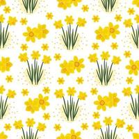 Composition of three daffodils vector