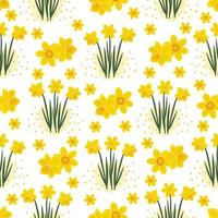 Composition of three daffodils vector