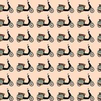 motor scooter repeating isolated motorcycles vector seamless pattern