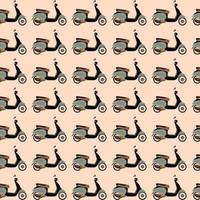 motor scooter repeating isolated motorcycles vector seamless pattern