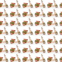 motor scooter repeating isolated motorcycles vector seamless pattern