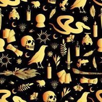 halloween vector seamless pattern witchcraft drawing