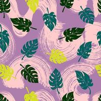 tropical summer pattern monstera leaves on abstract texture vector seamless pattern