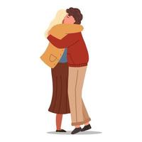 Hugging people vector illustration