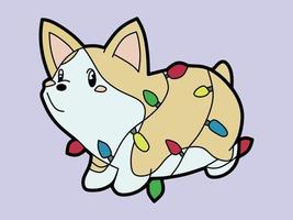 Kawaii Smile Japanese Dog Cartoon. Funny Stickers with Animals..