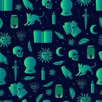 halloween vector seamless pattern witchcraft drawing