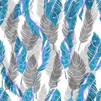 bird feathers vector seamless pattern with gold