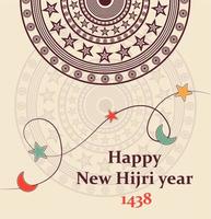 happy new Hijri year 1438, happy new year for all Muslim community. Happy Islamic New Year. EPS10 vector