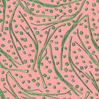 shallot twigs and pieces green vector seamless pattern