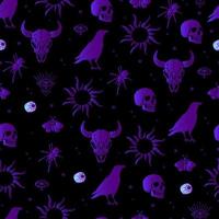halloween vector seamless pattern witchcraft drawing