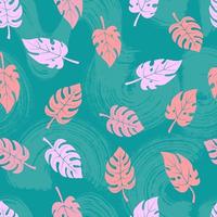 tropical summer pattern monstera leaves on abstract texture vector seamless pattern