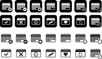 Set of Calendar Vector Icons. Schedule Sings Pictograms