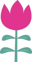flor de tulipán vectorial resaltada en un fondo blanco. flor estilizada en estilo de dibujos animados.ilustración vectorial para saludos, bodas, diseño de flores vector