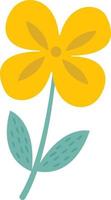 Yellow flower on a white background. Stylized vector flower in cartoon style. Illustration for congratulations on Valentine's Day, March 8, weddings, flower design.