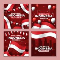 publicación en redes sociales del día de la independencia de indonesia vector