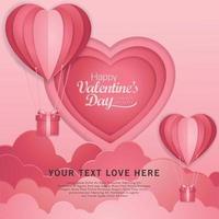 Happy valentines day typography vector design template