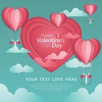 Happy valentines day typography vector design template