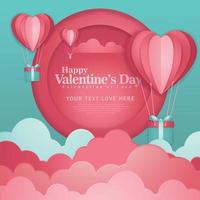 Happy valentines day typography vector design template