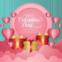 Happy valentines day typography vector design template