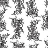 seamless pattern with Christmas Twig with decorations, cones, berries vector