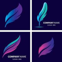 Feather logo images vector