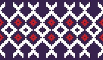 Aztec African Geometric Pattern. Red Purple and White Colorful Traditional embroidery. Design for print texture. Border background for  wallpaper, wrapping paper vector