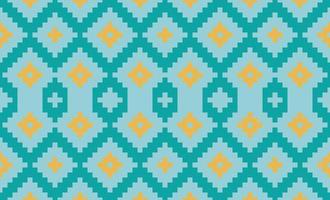 Aztec African Geometric Pattern. Yellow and Blue Colorful Traditional embroidery. Design for print texture. Border background for  wallpaper, wrapping paper vector